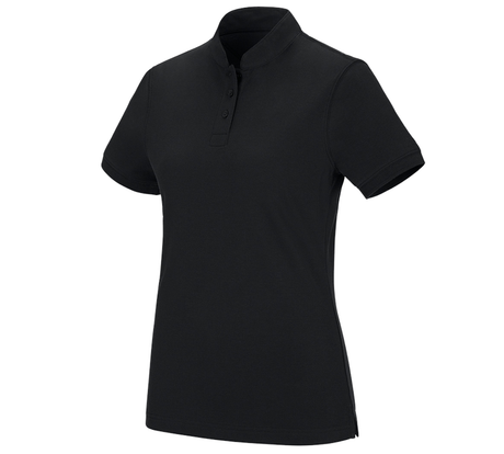 Primary image e.s. Polo shirt cotton Mandarin, ladies' black