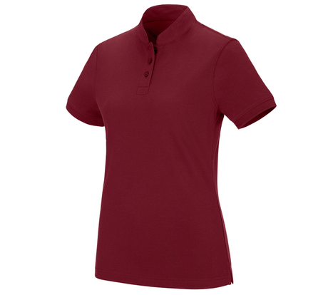 Primary image e.s. Polo shirt cotton Mandarin, ladies' ruby