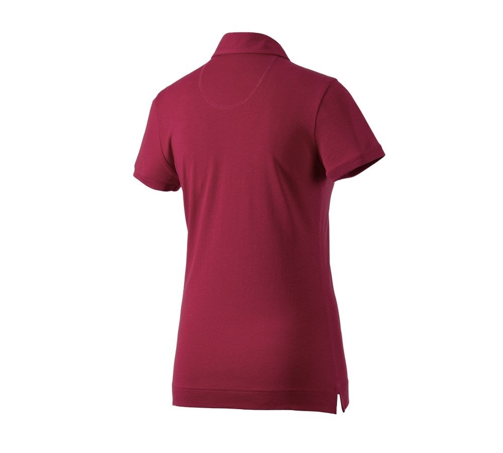 Secondary image e.s. Polo shirt cotton stretch, ladies' bordeaux