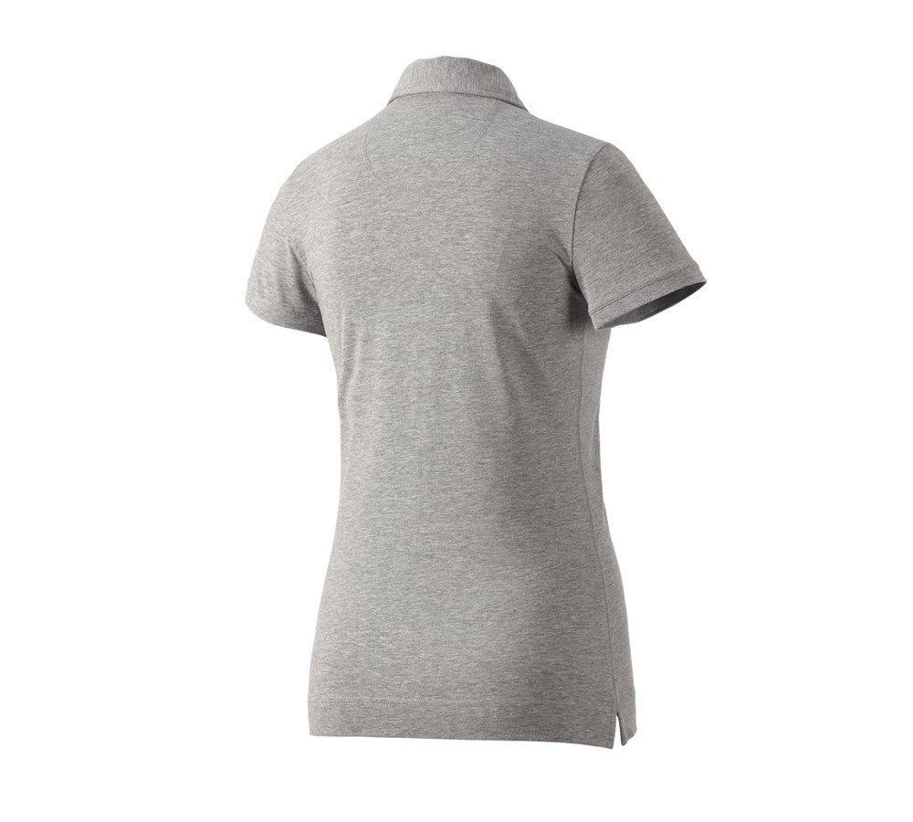 Secondary image e.s. Polo shirt cotton stretch, ladies' grey melange