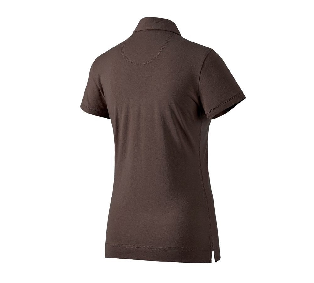Secondary image e.s. Polo shirt cotton stretch, ladies' chestnut