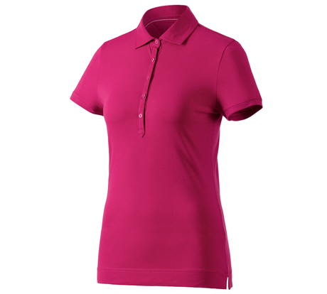 Primary image e.s. Polo shirt cotton stretch, ladies' berry