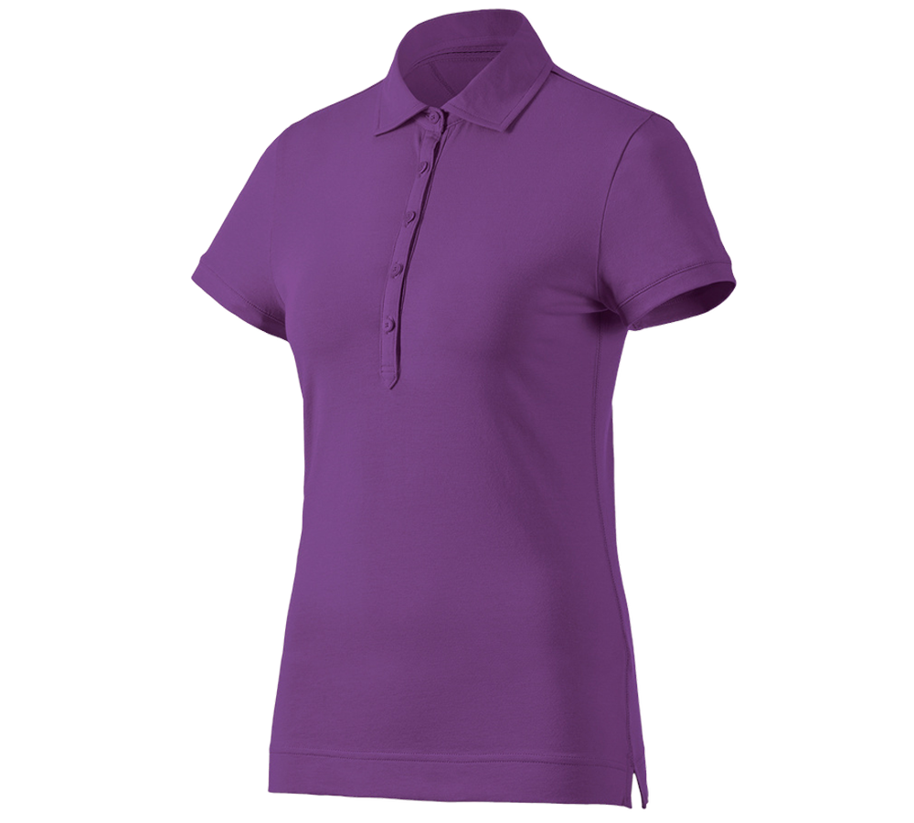 Primary image e.s. Polo shirt cotton stretch, ladies' violet