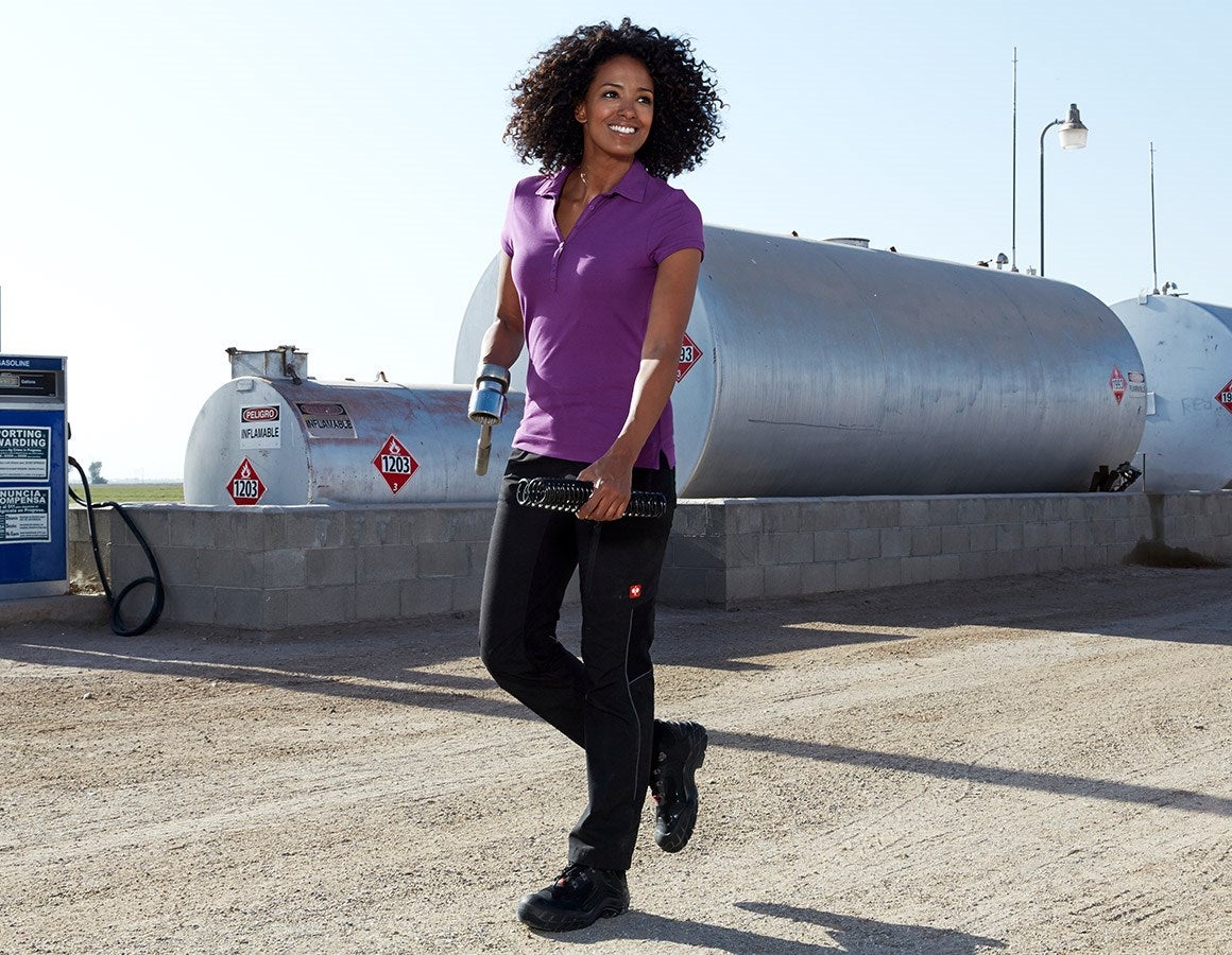 Additional image 1 e.s. Polo shirt cotton stretch, ladies' violet