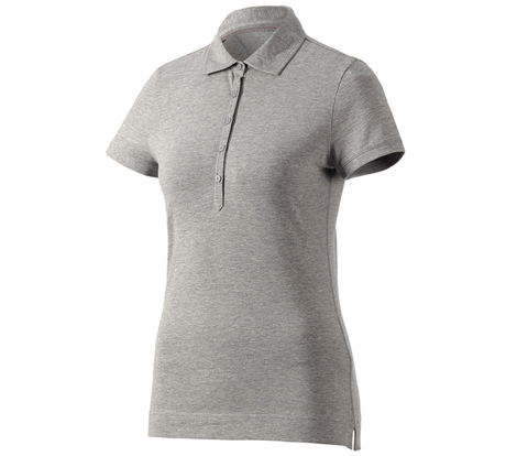 Primary image e.s. Polo shirt cotton stretch, ladies' grey melange
