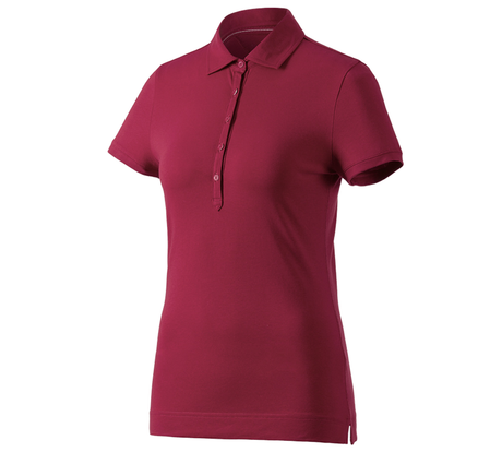 Primary image e.s. Polo shirt cotton stretch, ladies' bordeaux