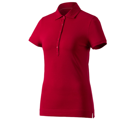 Primary image e.s. Polo shirt cotton stretch, ladies' fiery red
