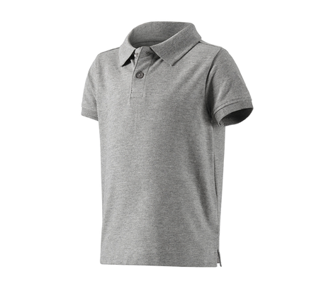 Primary image e.s. Polo shirt cotton stretch, children's grey melange