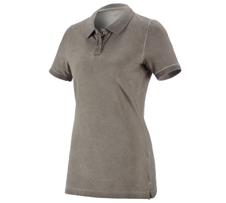 Primary image e.s. Polo shirt vintage cotton stretch, ladies' taupe vintage