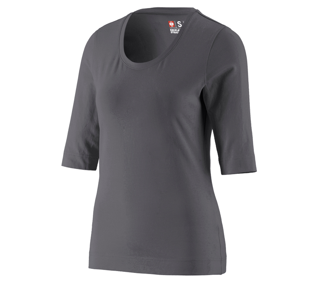 Primary image e.s. Shirt 3/4 sleeve cotton stretch, ladies' anthracite