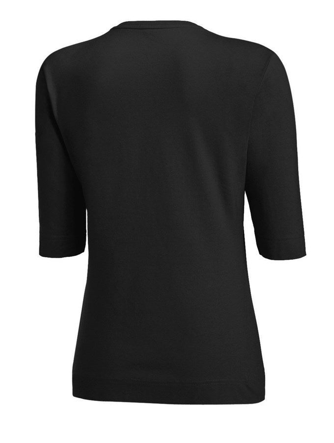 Secondary image e.s. Shirt 3/4 sleeve cotton stretch, ladies' black