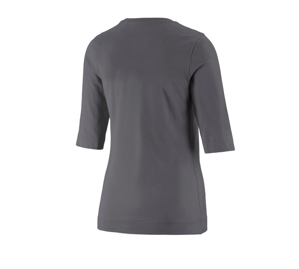 Secondary image e.s. Shirt 3/4 sleeve cotton stretch, ladies' anthracite