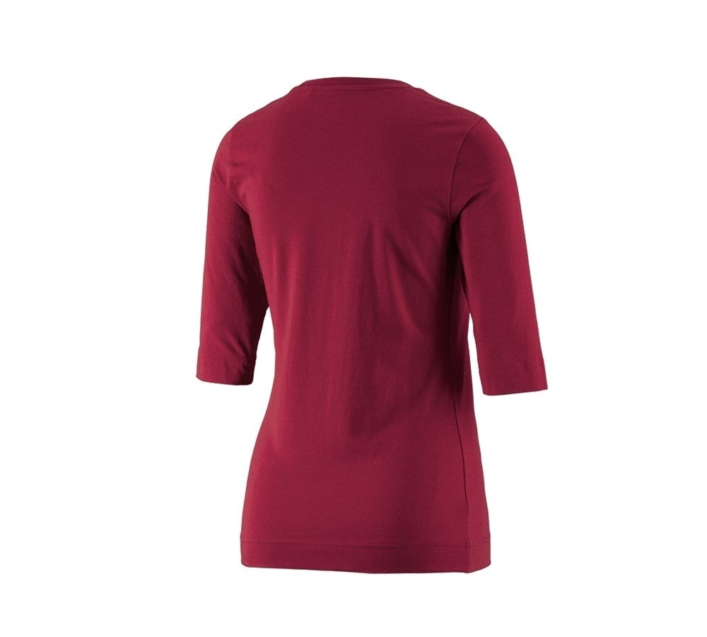 Secondary image e.s. Shirt 3/4 sleeve cotton stretch, ladies' bordeaux
