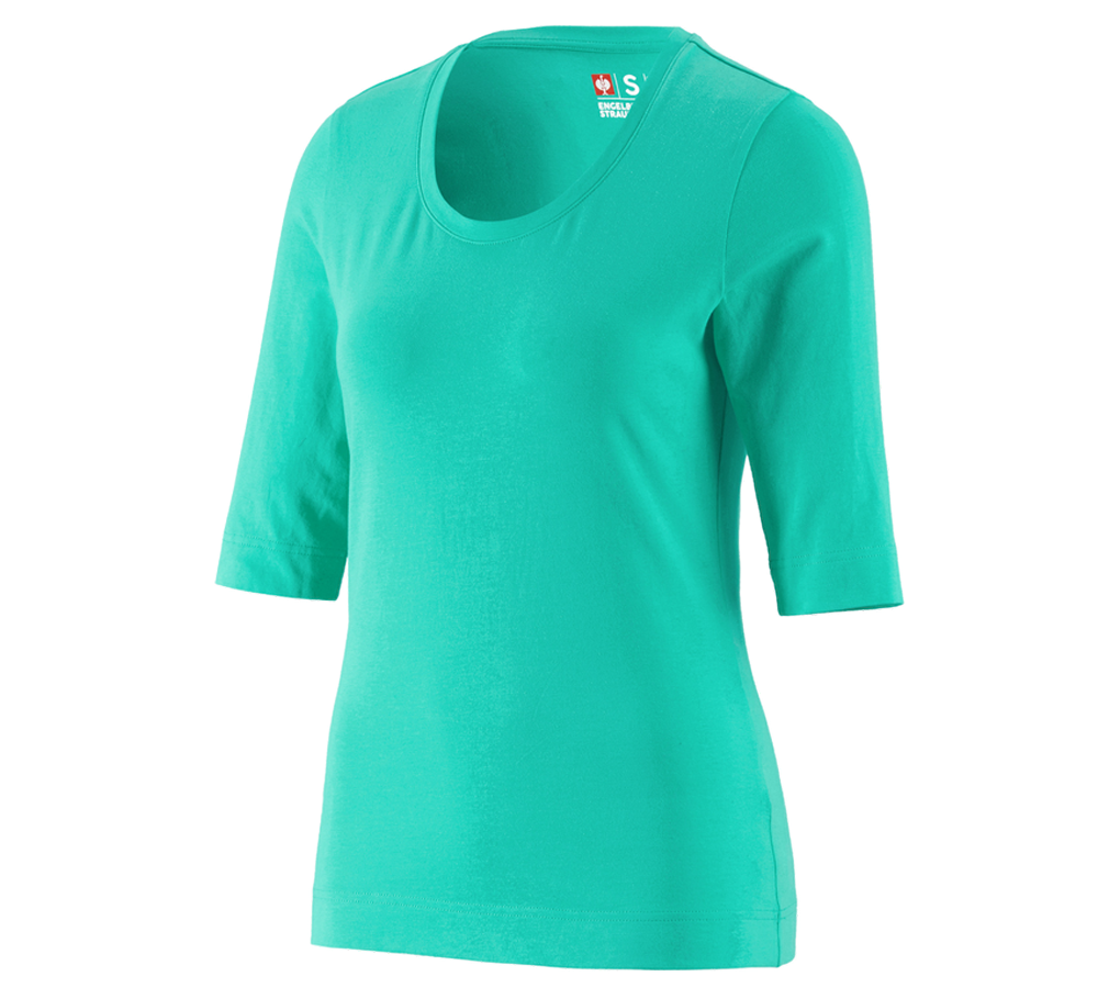 Primary image e.s. Shirt 3/4 sleeve cotton stretch, ladies' lagoon