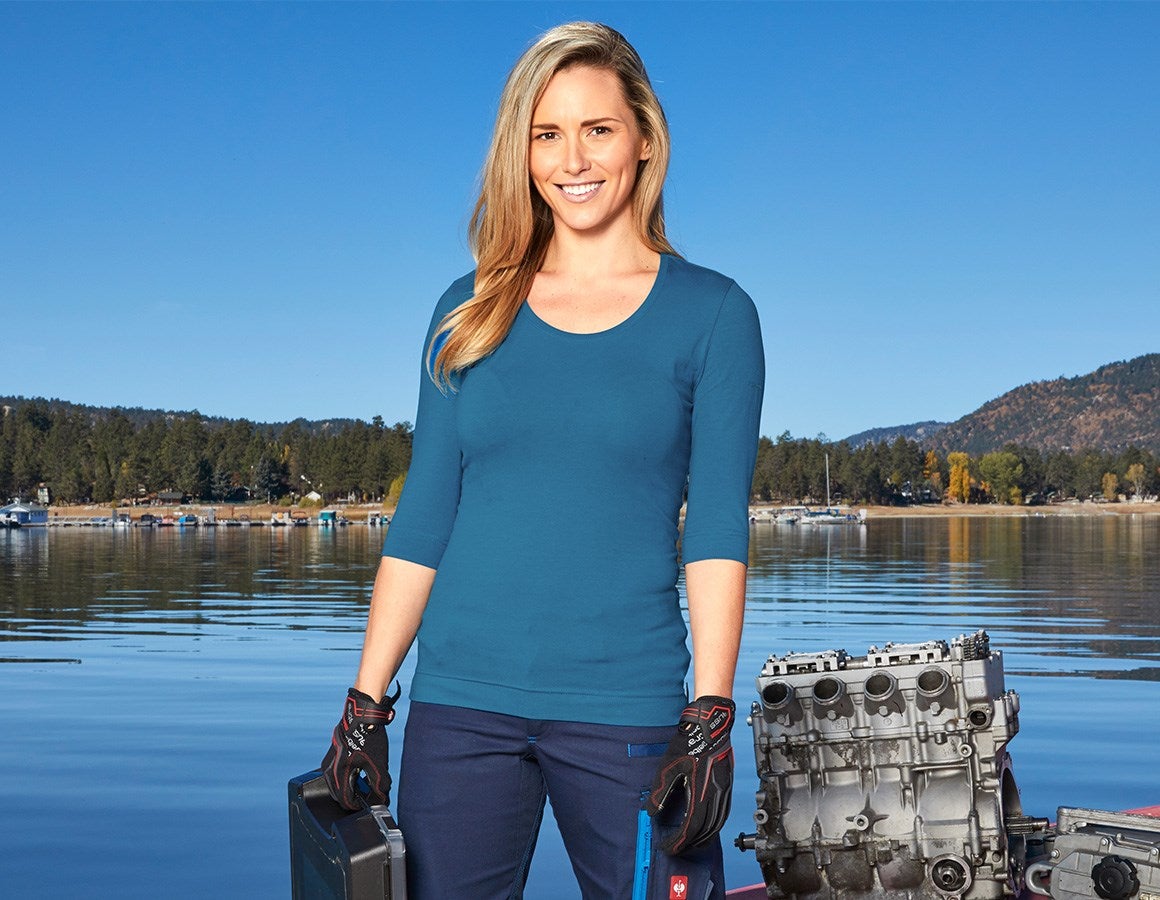 Main action image e.s. Shirt 3/4 sleeve cotton stretch, ladies' atoll