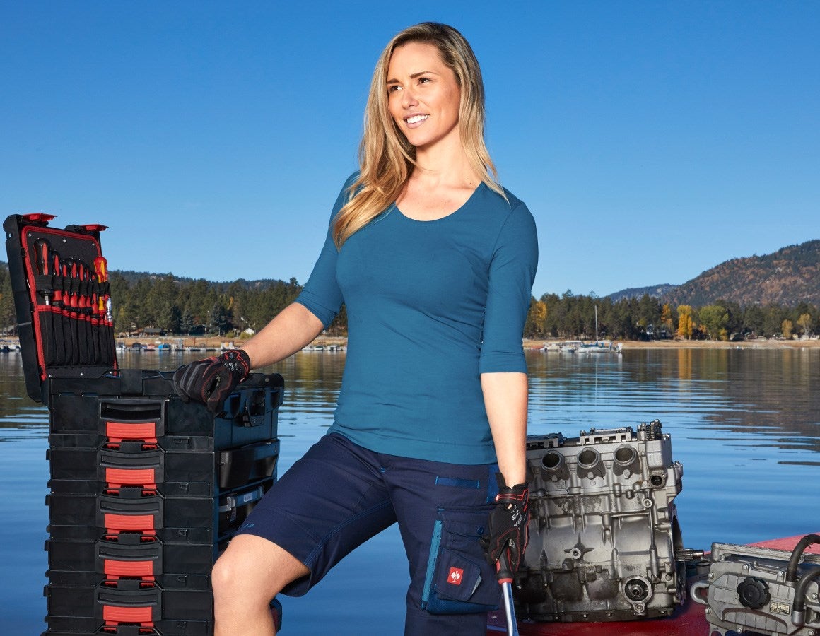 Additional image 1 e.s. Shirt 3/4 sleeve cotton stretch, ladies' atoll