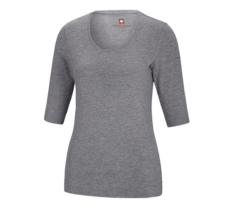 Primary image e.s. Shirt 3/4 sleeve cotton stretch, ladies' grey melange