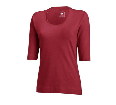 Primary image e.s. Shirt 3/4 sleeve cotton stretch, ladies' bordeaux