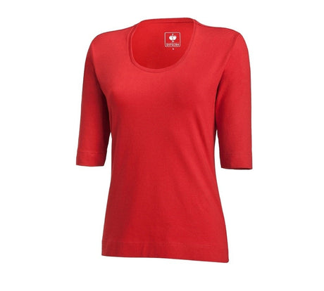 Primary image e.s. Shirt 3/4 sleeve cotton stretch, ladies' fiery red