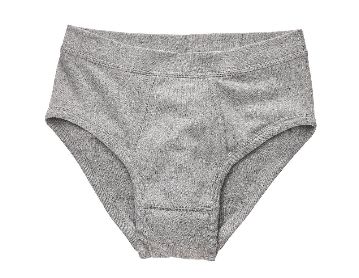 Primary image e.s. Slip fine rib classic, pack of 2 grey melange