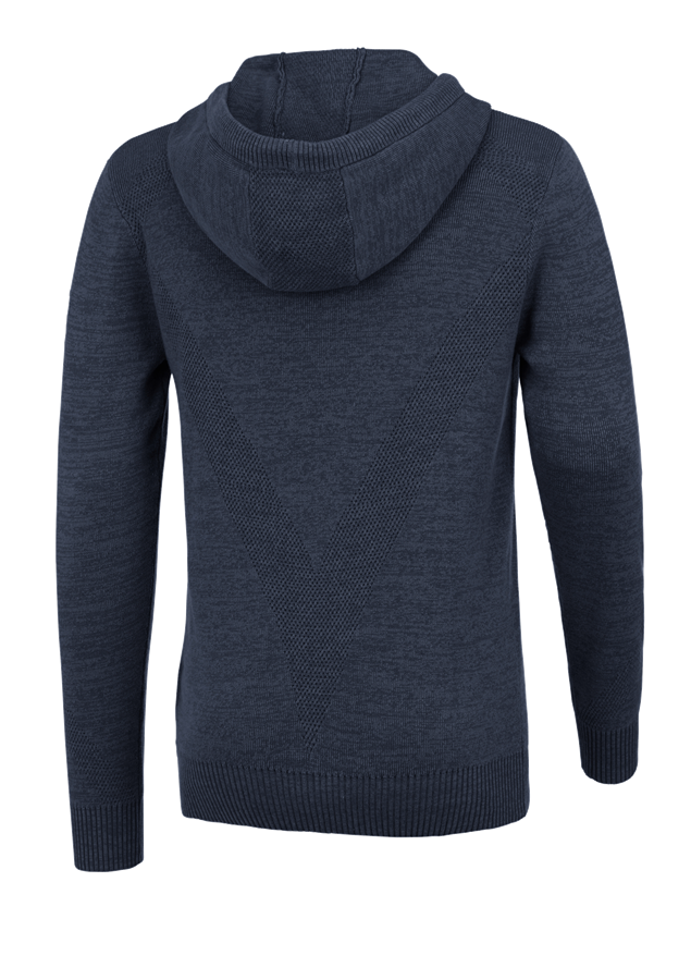 Secondary image e.s. Knitted hoody midnightblue melange
