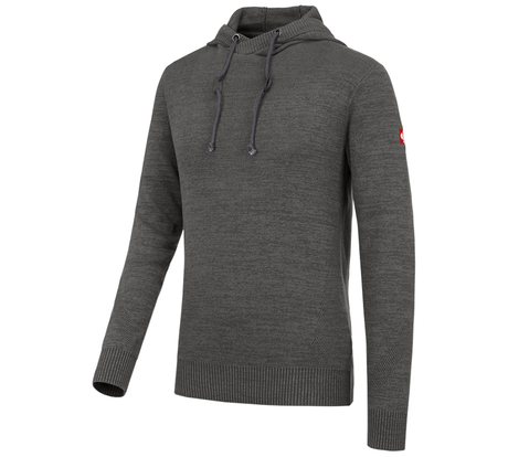 Primary image e.s. Knitted hoody titanium melange