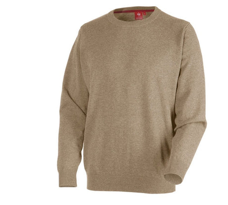 Primary image e.s. Knitted pullover, round neck khaki melange
