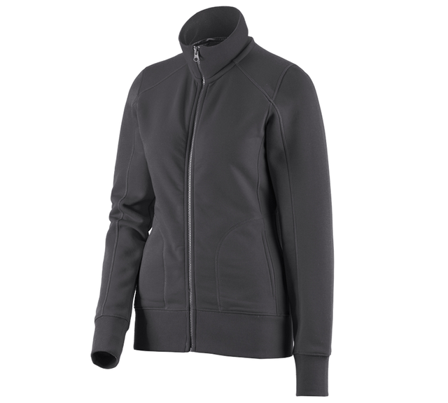 Primary image e.s. Sweat jacket poly cotton, ladies' anthracite