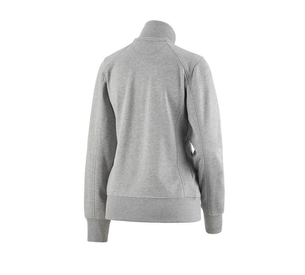 Secondary image e.s. Sweat jacket poly cotton, ladies' grey melange