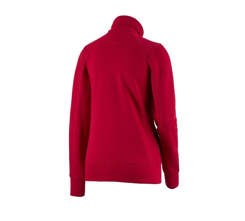 Secondary image e.s. Sweat jacket poly cotton, ladies' fiery red