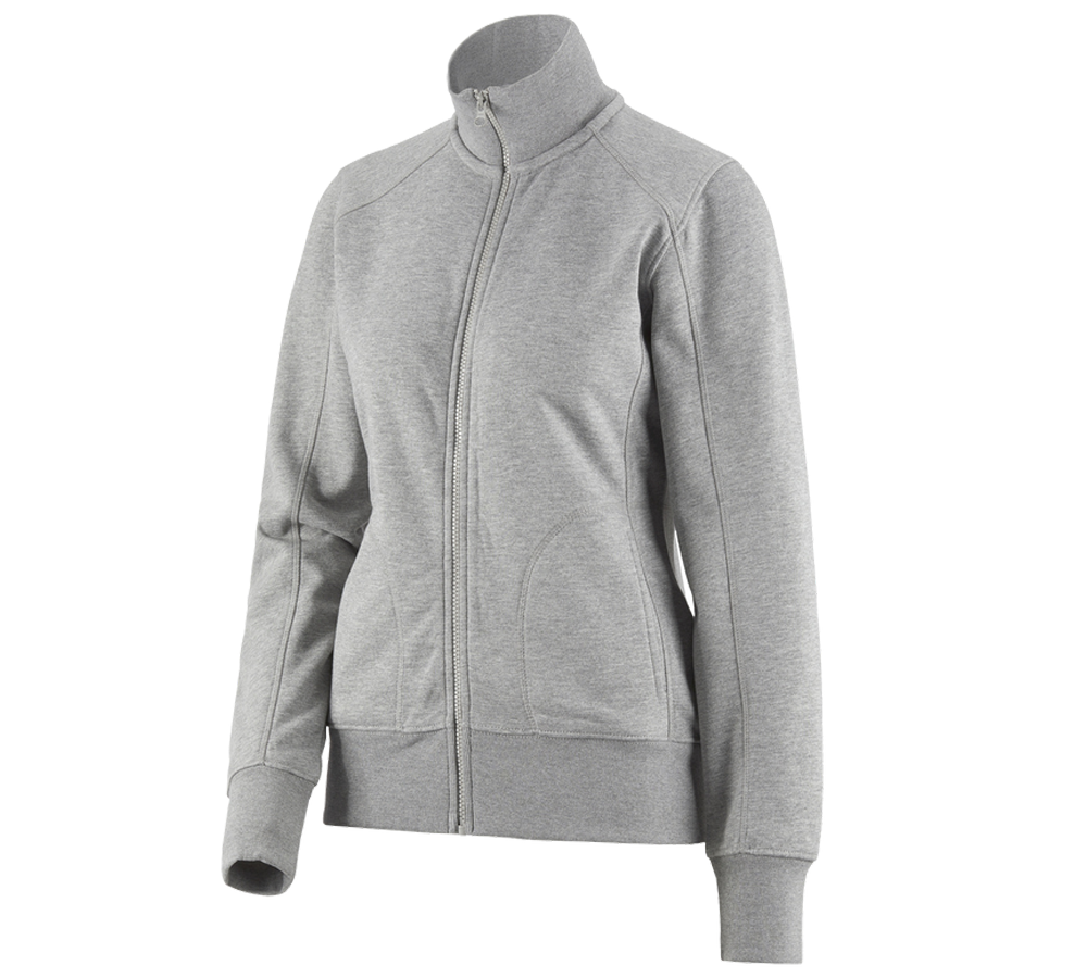 Primary image e.s. Sweat jacket poly cotton, ladies' grey melange