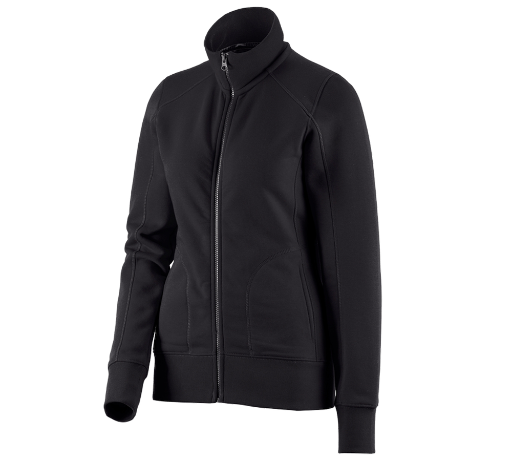 Primary image e.s. Sweat jacket poly cotton, ladies' black