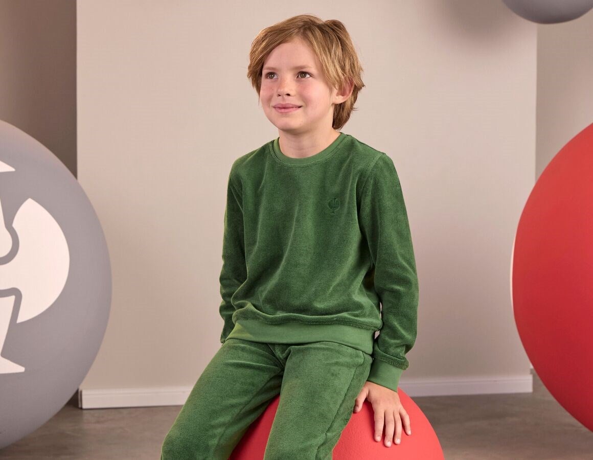 Main action image e.s. Sweatshirt Terry, children's nordicgreen