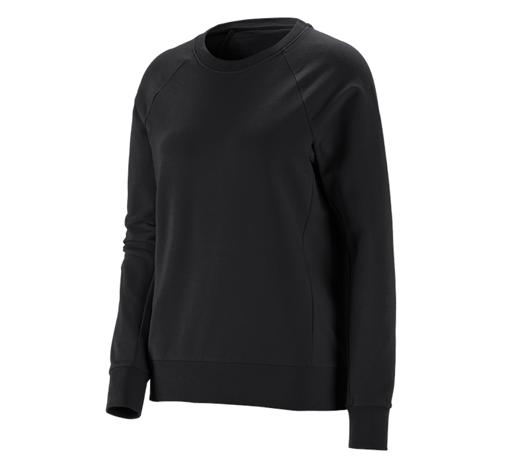 Primary image e.s. Sweatshirt cotton stretch, ladies' black