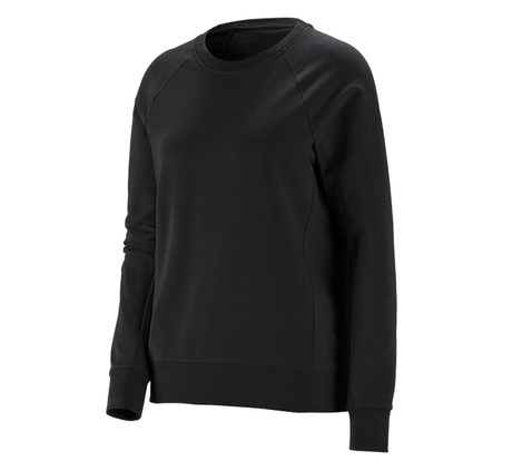 Primary image e.s. Sweatshirt cotton stretch, ladies' black