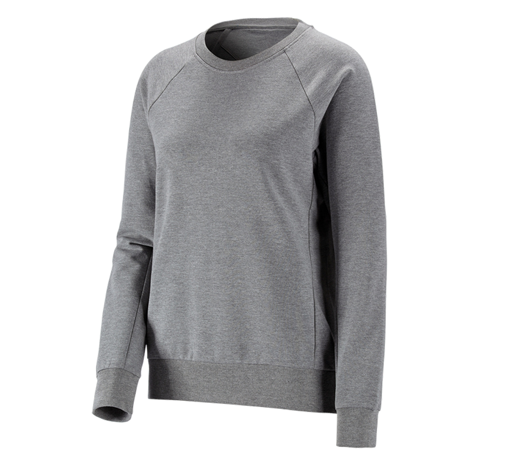 Primary image e.s. Sweatshirt cotton stretch, ladies' grey melange