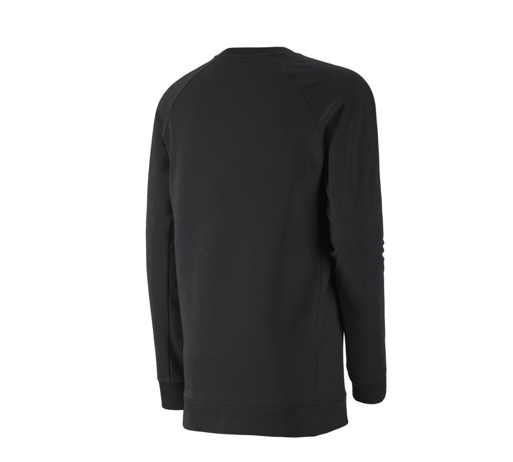 Secondary image e.s. Sweatshirt cotton stretch, long fit black