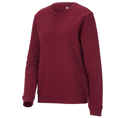 Primary image e.s. Sweatshirt poly cotton, ladies' bordeaux