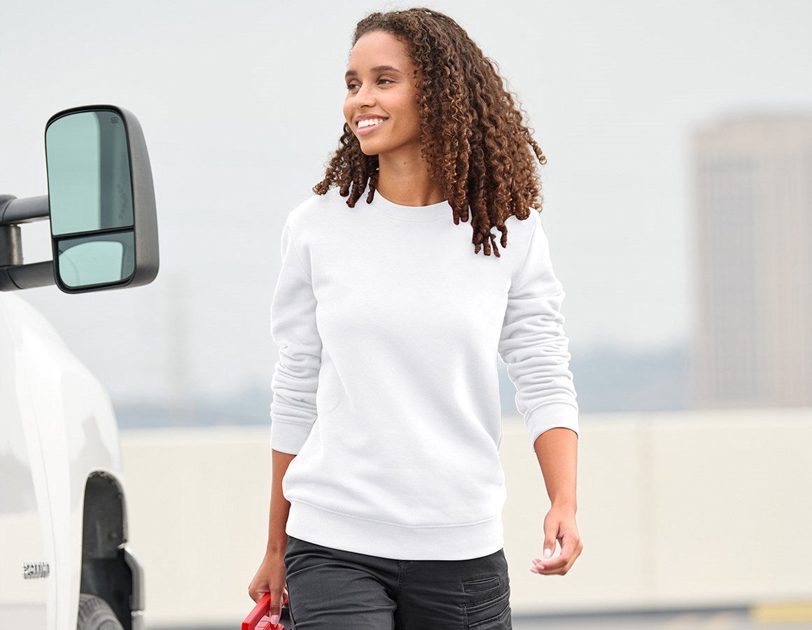 Main action image e.s. Sweatshirt poly cotton, ladies' white