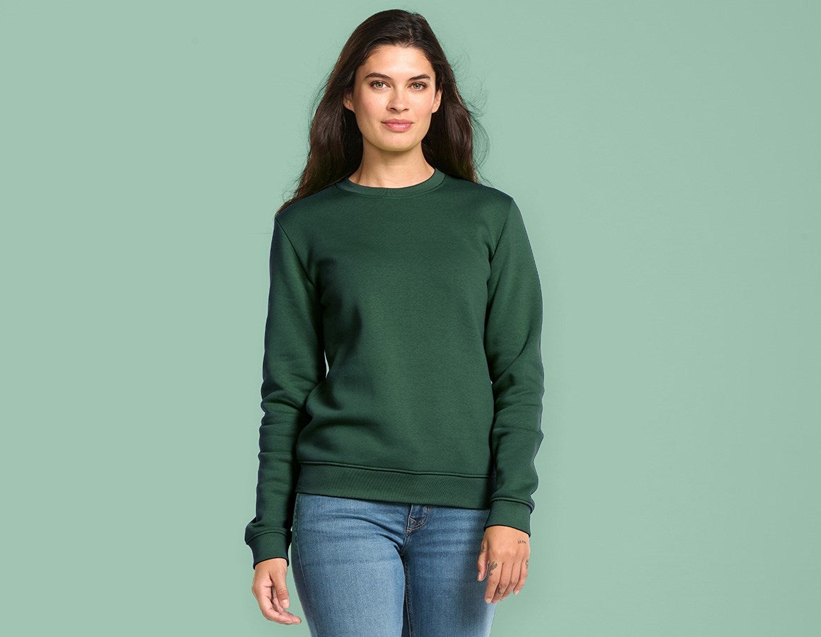 Main action image e.s. Sweatshirt poly cotton, ladies' green