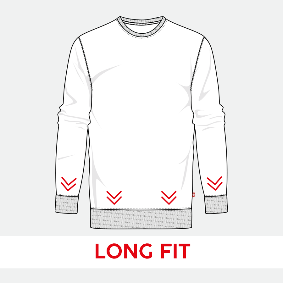 Detailed image e.s. Sweatshirt poly cotton, long fit white