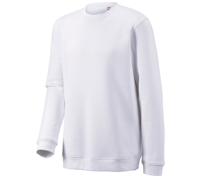 Primary image e.s. Sweatshirt poly cotton, long fit white
