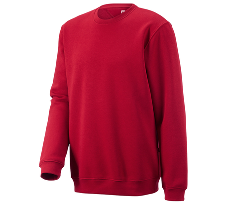 Primary image e.s. Sweatshirt poly cotton, long fit fiery red