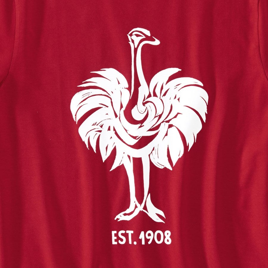 Detailed image e.s. T-shirt 1908 fiery red/white