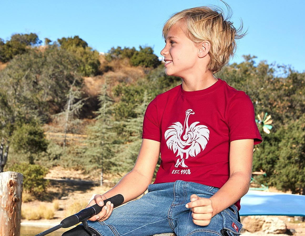 Additional image 2 e.s. T-shirt 1908, children fiery red/white