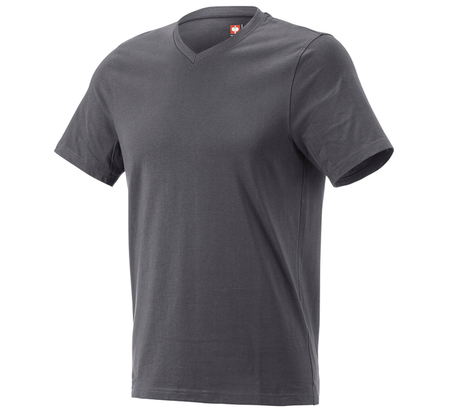 Primary image e.s. T-shirt cotton V-Neck anthracite