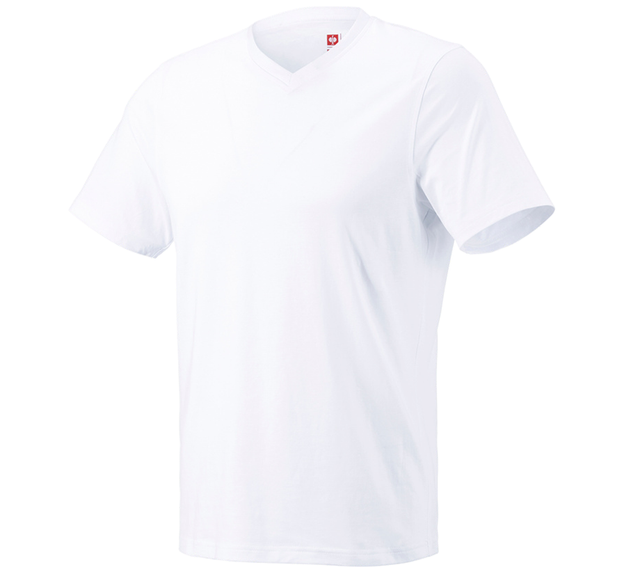 Primary image e.s. T-shirt cotton V-Neck white