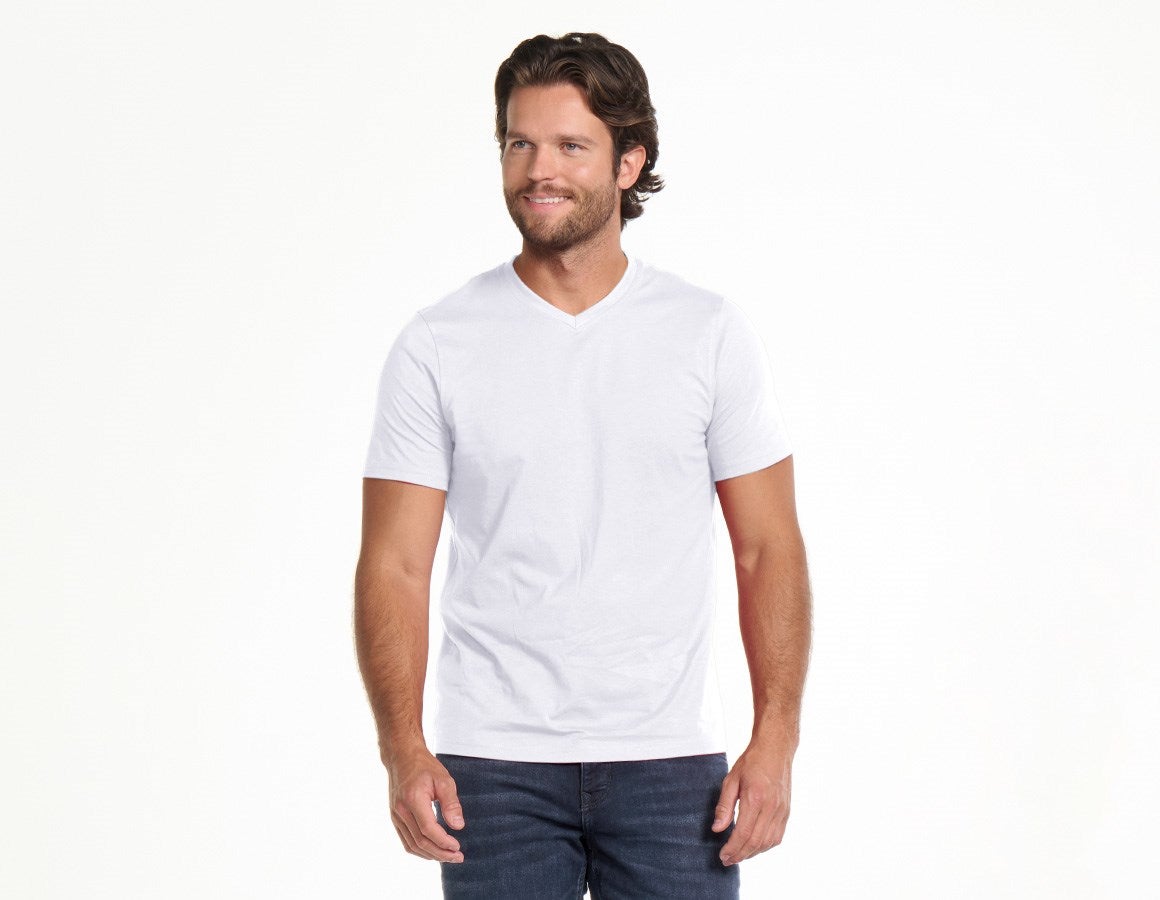 Main action image e.s. T-shirt cotton V-Neck white