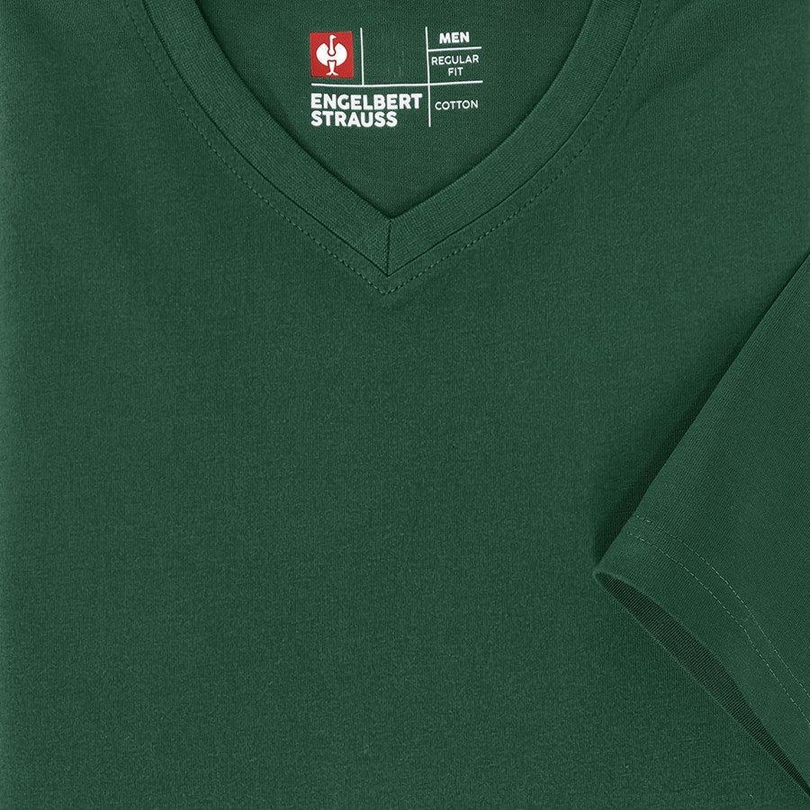 Detailed image e.s. T-shirt cotton V-Neck green