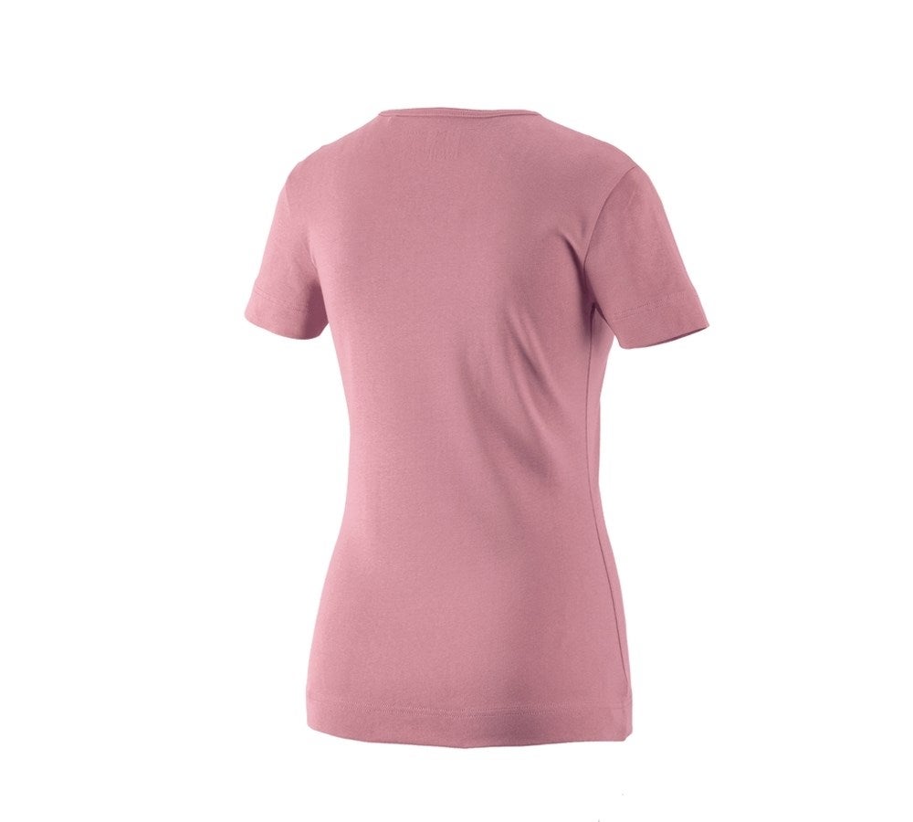 Secondary image e.s. T-shirt cotton V-Neck, ladies' antiquepink